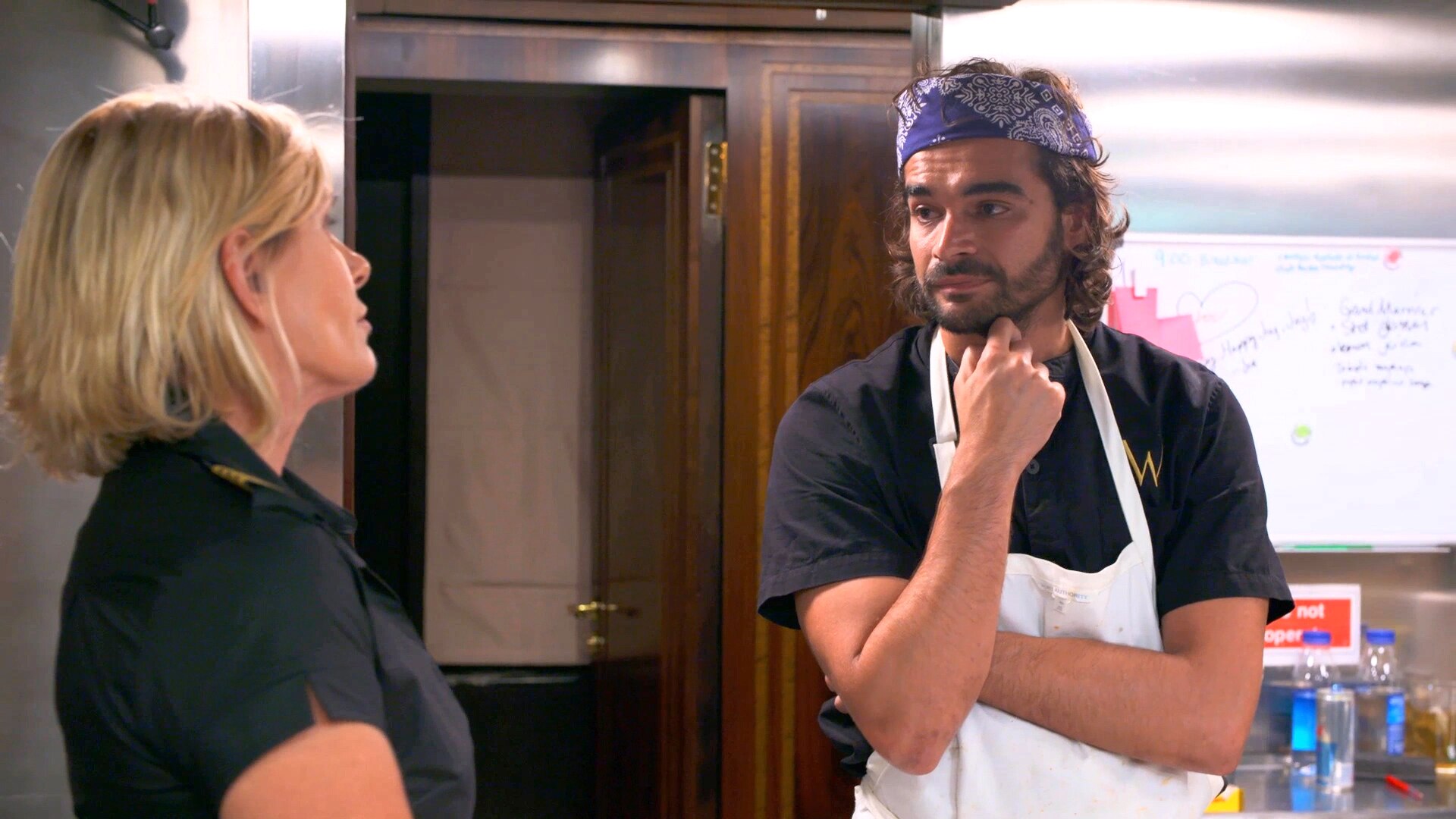 Watch Below Deck Mediterranean Sneak Peek Captain Sandy Yawn Fires Chef Hindrigo Kiko Lorran 