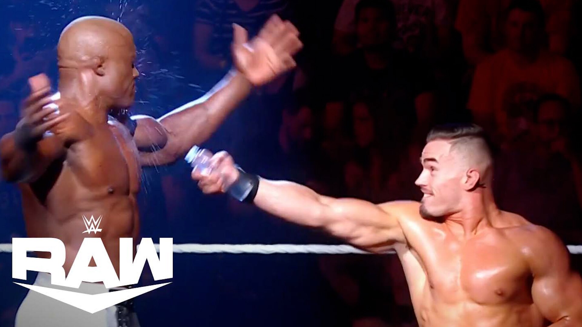 Watch Wwe Raw Highlight Bobby Lashley And Austin Theory Pose Down Takes